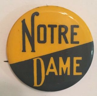 Vintage University Of Notre Dame Blue And Gold Pinback Pin Wgn Flag Co.  Chicago