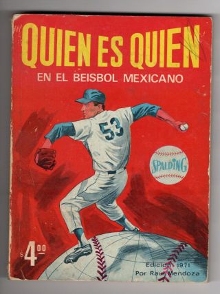 1971 Orig Who Is Who In Mexican Baseball Booklet Record Photos & Statistics