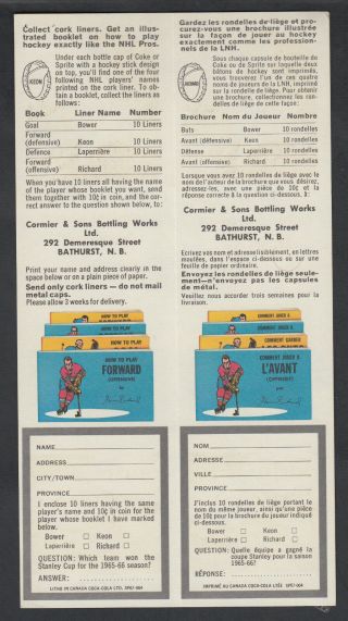 1965 - 66 Coca Cola Booklets Order Form