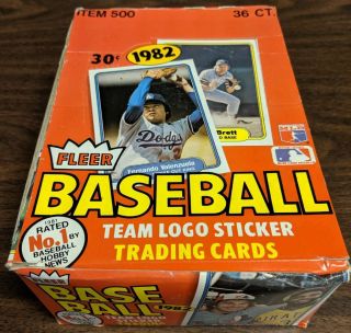 1982 Fleer Baseball Complete Wax Box With 36 Packs 51997
