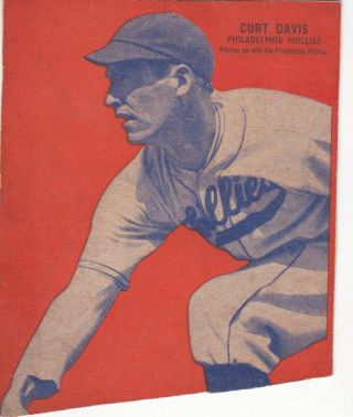 Curt Davis /philadelphia Phillies - 1936 Wheaties Cereal Box Hand - Cut Baseball