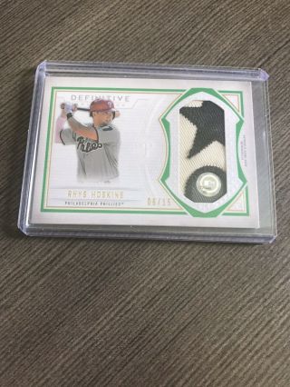 2019 Topps Definitive Rhys Hoskins Jumbo Patch Relic Green /15 Phillies