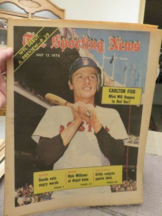 The Sporting News July 13,  1974 (red Sox Catcher Carlton Fisk On The Cover)