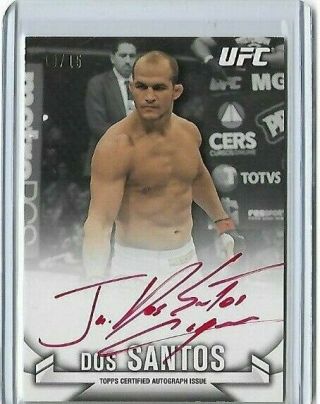2013 Topps Ufc Knockout Junior Dos Santos Red Ink Autograph Card 10/15 Read