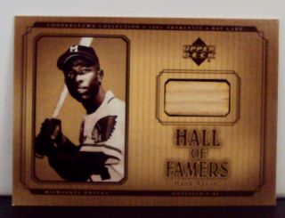 2001 Ud Hall Of Famers Bat Relic Card Of Hank Henry Aaron Milwaukee Braves