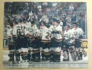 Oklahoma City Blazers Hockey Team 1996 Signed Photo Chl Champions Burton Gomes