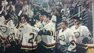 Oklahoma City Blazers Hockey Team 1996 Signed Photo CHL Champions Burton Gomes 3
