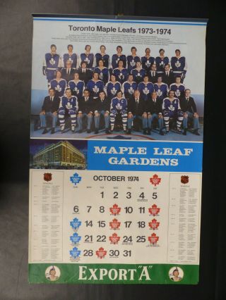 1974 - 75 Export  A  Toronto Maple Leafs Full Calendar