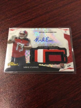 2014 Topps Chrome Mike Evans Xfractor 4 Color Patch Auto /15
