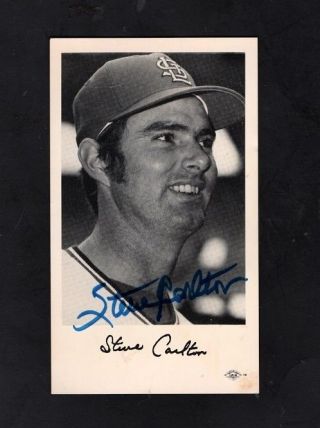 1965 - 71 Steve Carlton - St Louis Cardinals Autographed Team Issued Photo - Hof