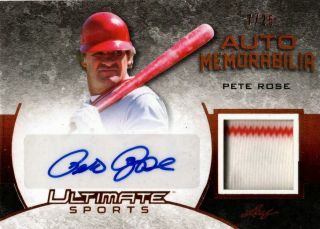 Pete Rose 2019 Leaf Ultimate Sports Memorabilia Jersey Relic Auto 7/25 Reds