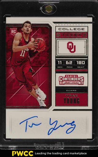 2018 Panini Contenders College Ticket Trae Young Rookie Rc Auto 56 (pwcc)
