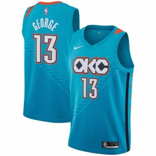 Oklahoma City Thunder - Paul George 13 blue basketball men ' s Stitched city Jersey 2