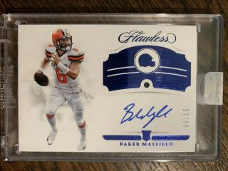 2018 Flawless Baker Mayfield Rookie Rc 09/15 Sapphire Auto Browns