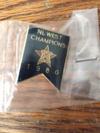 Houston Astros 1980 Nl West Champ National League Banner Hat Pin World Series