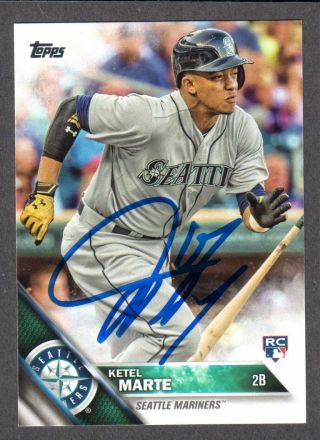 2016 Topps 73 Ketel Marte Rookie Seattle Mariners Signed Autograph Auto