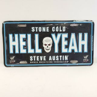 Stone Cold Steve Austin Wwf Wrestling " Hell Yeah " License Plate 1998