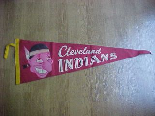 Vintage Cleveland Indians Baseball Felt Pennant Chief Wahoo