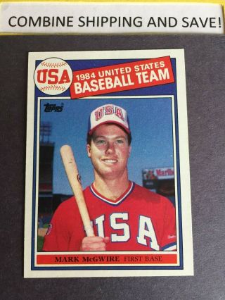 1985 Topps Mark Mcgwire Rookie Card