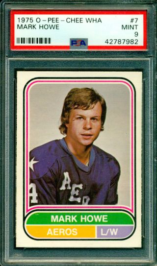 1975 76 Opc Wha 7 Mark Howe Rookie Card Psa 9