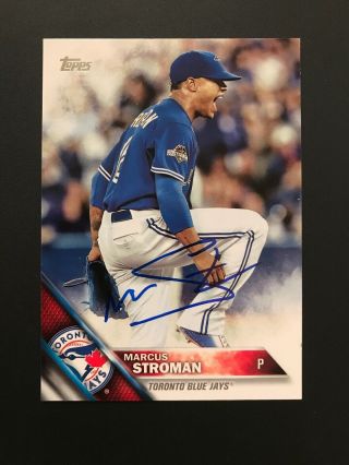 Marcus Stroman Signed Autograph 2016 Topps Card Toronto Blue Jays Mets