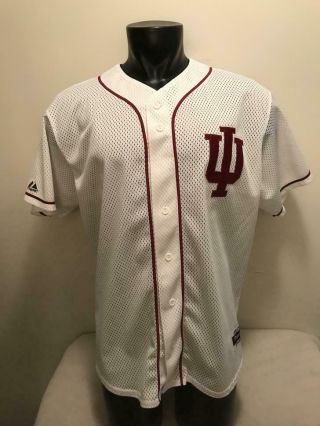 Indiana University Hoosiers Majestic Baseball Jersey Mens Size Xl Made In Usa