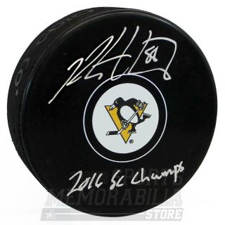 Kris Letang Pittsburgh Penguins Signed Autographed 2016 Sc Champs Inscribed Puck