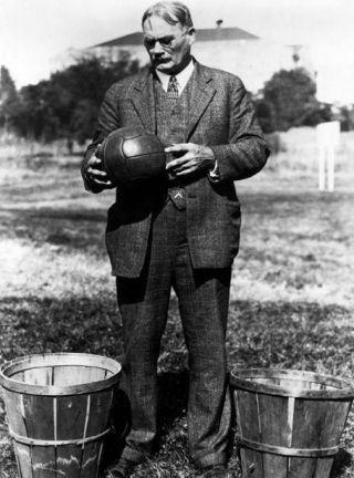 1891 Basketball Inventor Photo James Naismith Peach Bushel Basket