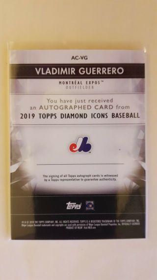 2019 Topps Diamond Icons Vladimir Guerrero Sr AUTO 4/25 montreal expos 2