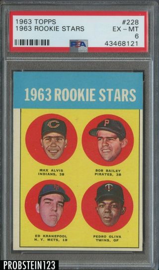 1963 Topps 228 Rookie Stars W/ Pedro Tony Oliva Rc Psa 6 Ex - Mt
