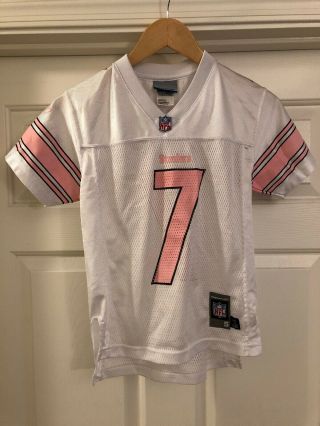 Ben Roethlisberger Pittsburgh Steelers Reebok White Pink Nfl Jersey Youth Small