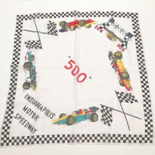 Vintage Racing Indianappolis 500 Motor Speedway Scarf Made In Japan