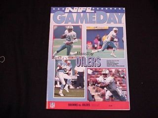 11 - 21 - 1993 Houston Oilers - Cleveland Browns Nfl Football Program - Gameday