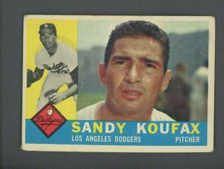 1960 Topps 343 Sandy Koufax Los Angeles Dodgers Hof