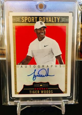 2018 Upper Deck Goodwin Champions Tiger Woods Goudey Sport Royalty Auto Sp