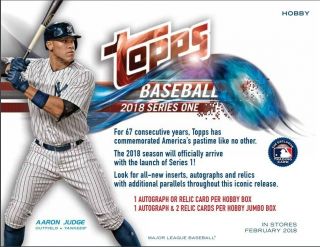 2018 Topps Series 1 Baseball Jumbo Hobby 6 Box Case  W/ 12 Silver Packs