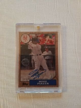 2017 Topps Mike Piazza Maple Wood 1987 Auto 06/10