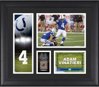 Adam Vinatieri Colts Framed 15x17 Player Collage W/pc Of Ball - Fanatics