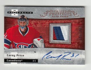 2007 - 08 Ud Fleer Hot Prospects Auto Patch,  250,  Carey Price Rookie,  198/199