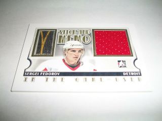 Sergei Fedorov 2013 - 14 Itg In The Game - Stick And Jersey Card Gold Version
