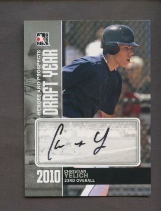2011 In The Game Heroes & Prospects Draft Year Christian Yelich Rc Auto Silver