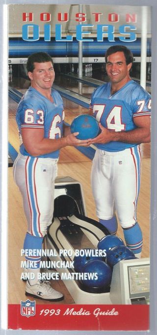 1993 Houston Oilers Nfl Football Media Guide Record Book