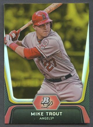 2012 Bowman Platinum Gold Refractor Mike Trout Angels Rc Rookie Sp