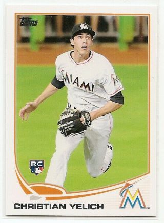 2013 Topps Update Us290 Christian Yelich Rc Marlins (brewers) Hot