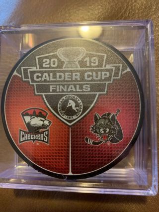 2019 Ahl Calder Cup Finals Charlotte Checkers V Chicago Wolves Hockey Puck
