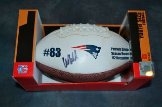 England Patriots - Signed Wes Welker Youth Football - Collectible,  Licensed