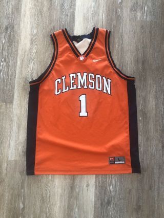 Nike Team Authentic Apparel Clemson Tigers Basketball Jersey 1 Men’s Size Large