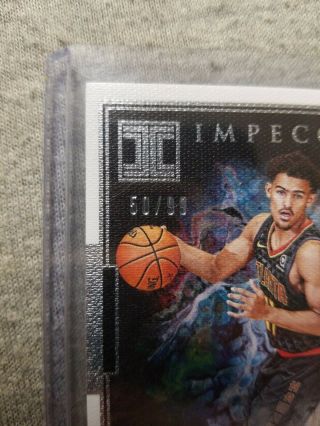 Trae Young 2018 - 19 Panini Impeccable Hawks RC Rookie AUTO /99 Hot 3