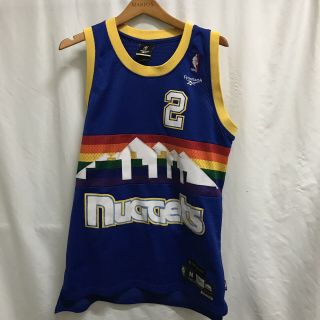 Reebok Denver Nuggets Alex English Basketball Jersey Size Medium Stitched Logo