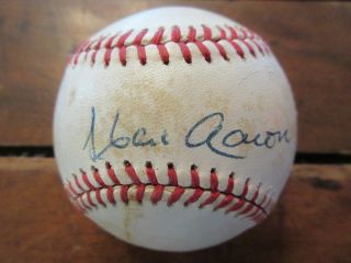 Hank Aaron Personally Signed Sweet Spot Rawlings Official National League Baseba